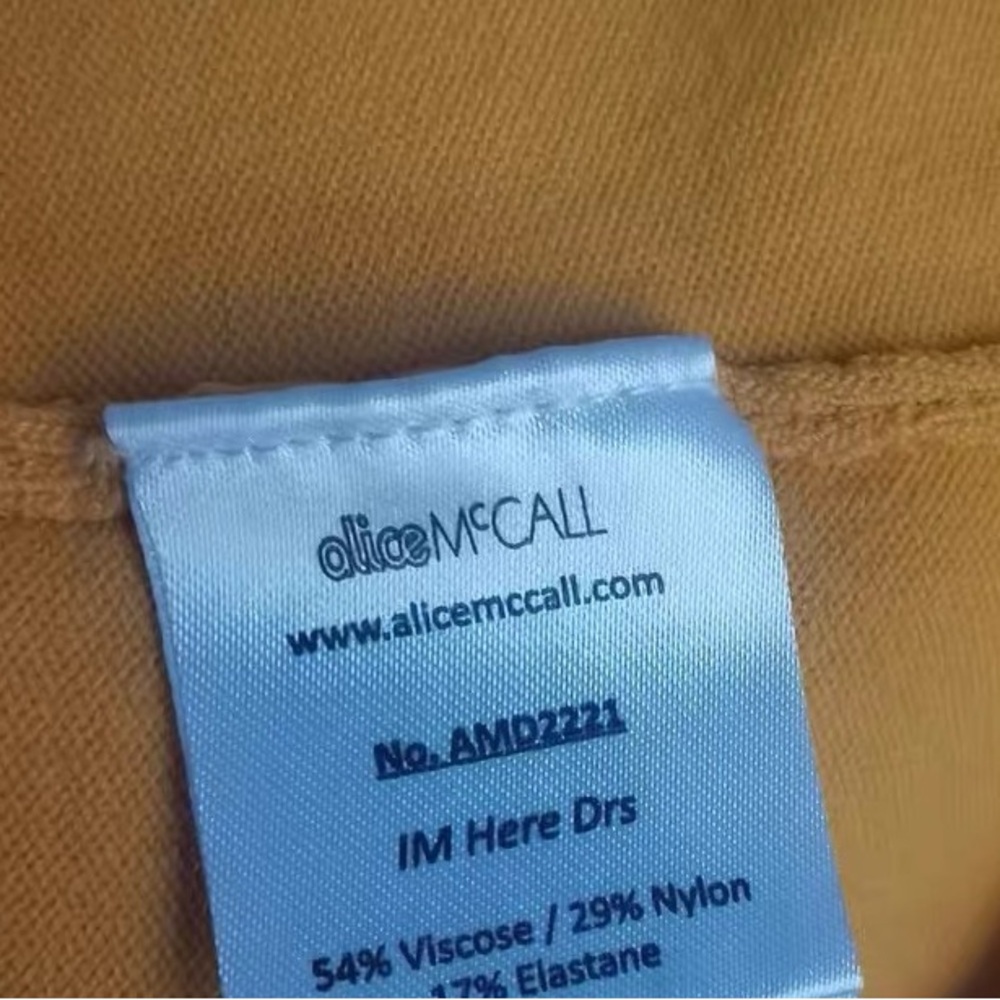 Alice McCall Mustard Long Sleeve Dress with White Trim - Picture 5 of 5